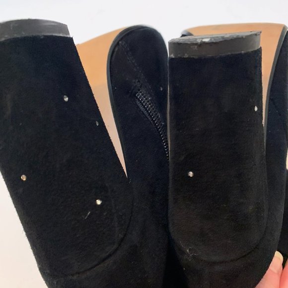 REVOLVE Raye Black Suede Crystal Embellished Booties 6 - Picture 7 of 10